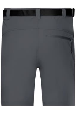 Men's trekking shorts in grey with a black belt and a zipped side pocket. Features a simple, functional design.