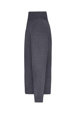 A grey men's zip cardigan displayed from the side, featuring a fitted design with a simple silhouette.
