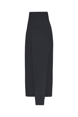 A black mens zip cardigan with a sleek design and ribbed cuffs, featuring a logo on one side.