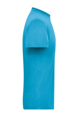 A men's BIO Stretch-T work t-shirt in a vibrant aqua blue colour, featuring a simple design and short sleeves.