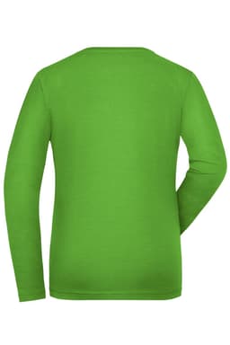A green long-sleeve t-shirt with a plain back and no visible branding.