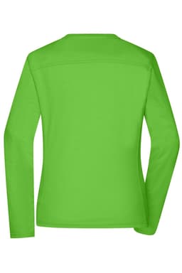 A bright green ladies' long-sleeve T-shirt with a simple design and no visible branding.