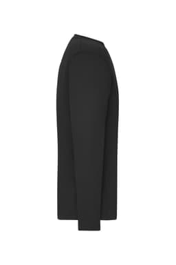 A black long-sleeve T-shirt designed for men's workwear, featuring a classic cut and a logo.