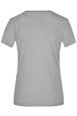 A grey ladies' active T-shirt with a simple, classic design and short sleeves. It has a branding logo.