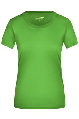 A green Ladies Active-T shirt with a round neckline and short sleeves. It features a logo.