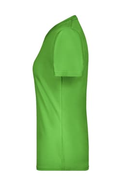 A green Ladies Active-T shirt with short sleeves and a fitted silhouette, featuring a logo.