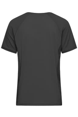 A men's sports T-shirt in a solid black colour, featuring a simple design and a logo.