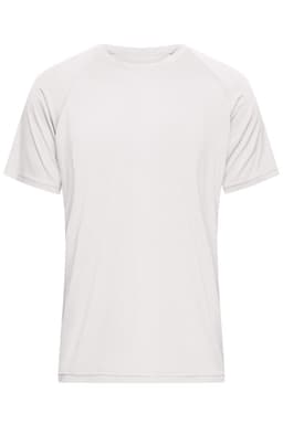 A light grey men's sports T-shirt with short sleeves and a round neck, featuring a logo on the front.
