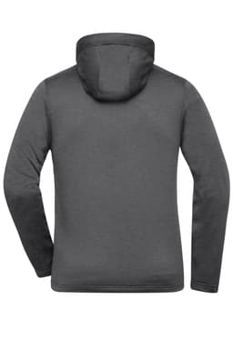 A men's sports zip hoodie in grey, featuring a hood and a fitted design. Includes a logo on the back.