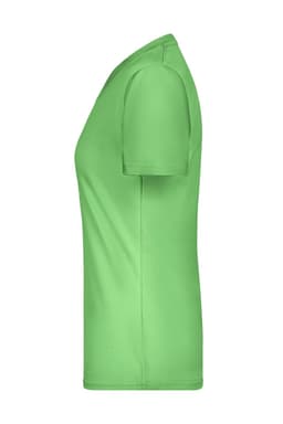 A green Ladies Active-V T-shirt featuring a simple design and a logo on the front.