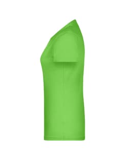 A green T-shirt with a fitted design and short sleeves. It features a logo on the front.