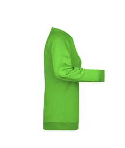 A bright green ladies' jumper with long sleeves and a relaxed fit. It features a contrasting cuff at the wrist.