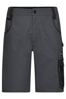 Workwear Bermudas in grey, featuring multiple pockets and a logo. Suitable for various work environments.