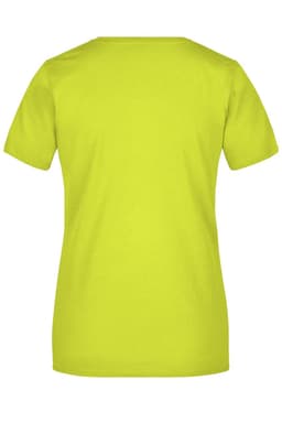 A bright yellow T-shirt featuring a classic crew neck and short sleeves. The back is plain with a subtle logo.