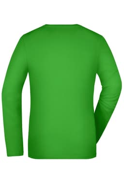 A long-sleeve shirt in bright green with a plain back and no visible logos or designs.