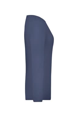 A navy long-sleeve ladies stretch shirt, featuring a fitted design and a simple style. It has a small logo on it.