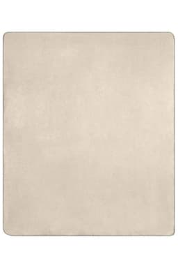 A bonded fleece blanket in a soft beige colour, featuring a smooth texture and a stitched border.