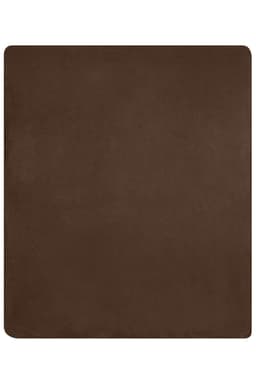 A brown bonded fleece blanket with a smooth texture, suitable for home use. It features a simple, solid design.