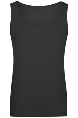 A black ladies' elastic top tank shirt, featuring a simple, sleek design and no visible logos.