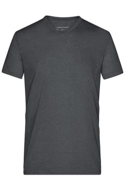 A men's heather t-shirt in a dark grey colour, featuring a classic crew neckline and short sleeves.