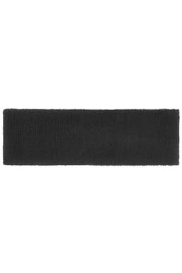 A black Terry Headband with a textured, soft fabric. Ideal for headwear, featuring a simple design.