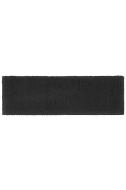 A Terry Headband in black, featuring a soft texture and a simple, rectangular design. It has a logo.