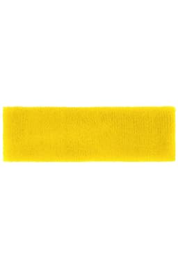 A bright yellow Terry Headband with a soft, textured surface and a small logo.