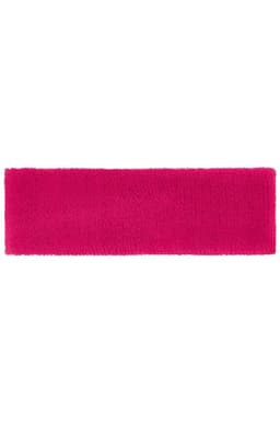 A pink Terry headband featuring a soft, textured fabric and a simple rectangular shape.