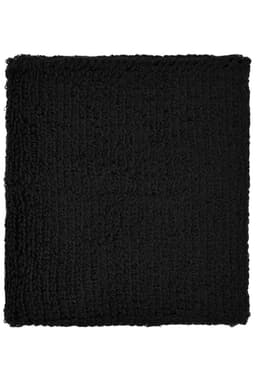 A black Terry Wristband made from textured fabric, featuring a logo or branding.