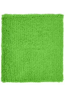 A bright green Terry Wristband with a textured surface, designed as a headband accessory.