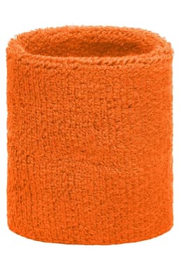 An orange terry wristband with a textured surface, suitable for headwear accessories.