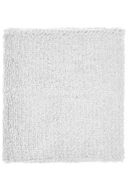 A white Terry Wristband with a textured surface, featuring a subtle woven design. It includes a logo.