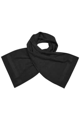 A black sport towel with a folded design, featuring a simple logo. Suitable for gym and outdoor activities.
