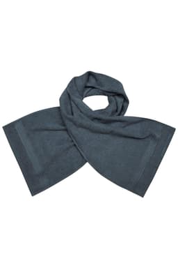 A grey sport towel with a soft texture, featuring a simple design and decorative stitching.