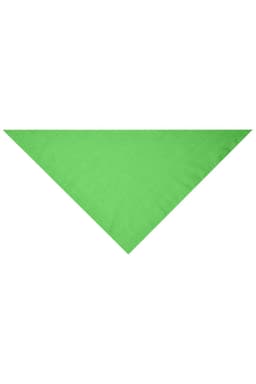 A triangular scarf in vibrant green, featuring a simple design and no visible branding or logos.