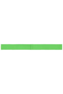 A green ribbon for promotional use, suitable for hats, featuring a simple design and a smooth texture.