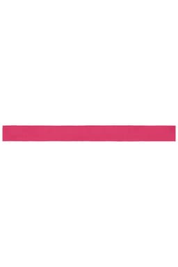 A pink ribbon placed horizontally, suitable for promotional use. It has a plain appearance without any logos or branding.