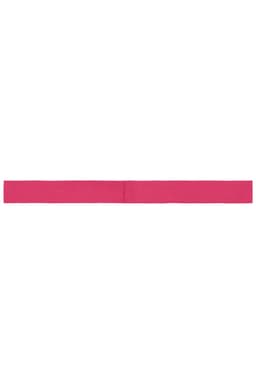 A pink ribbon for promotional use, featuring a simple design without patterns or logos.