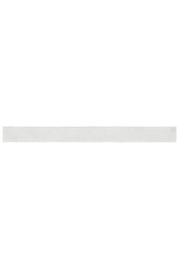 A white ribbon laid flat, featuring a subtle texture, suitable for promotional use. It has a branding logo.