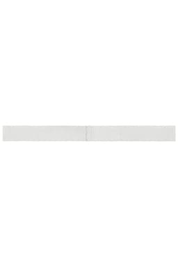 A white ribbon for promotional use, featuring a seamless design and a branding logo.
