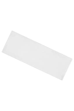 A white running headband featuring a logo, designed for sports and fitness activities.