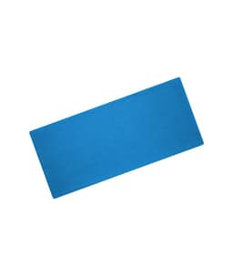 A bright blue headband made from bio cotton with a plain design and a visible logo.