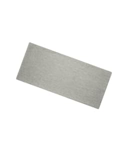A grey Bio Cotton headband laid flat, featuring a simple design and a logo.