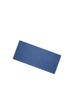 A blue Bio Cotton headband with a textured finish, featuring a logo.