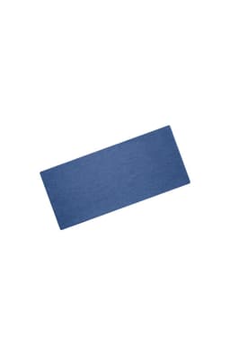 A blue Bio Cotton headband displayed flat, featuring a simple design and a logo.