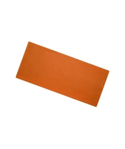An orange yoga mat on a white background. The mat is rectangular and textured, with no logos visible.