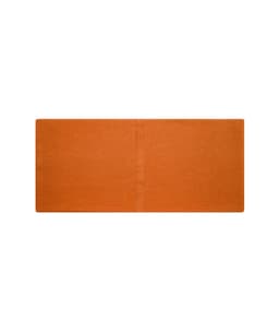 An orange Bio Cotton Headband with a simple design and a subtle seam down the centre. It features a logo.