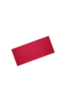 A red Bio Cotton headband with a simple rectangular shape and a subtle logo.
