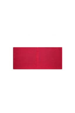 A red bio cotton headband displayed flat, featuring a simple design and a consistent texture.