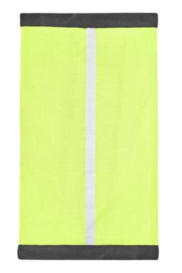 A yellow Winter X-Tube with grey trim and a reflective strip, designed as a clothing accessory.